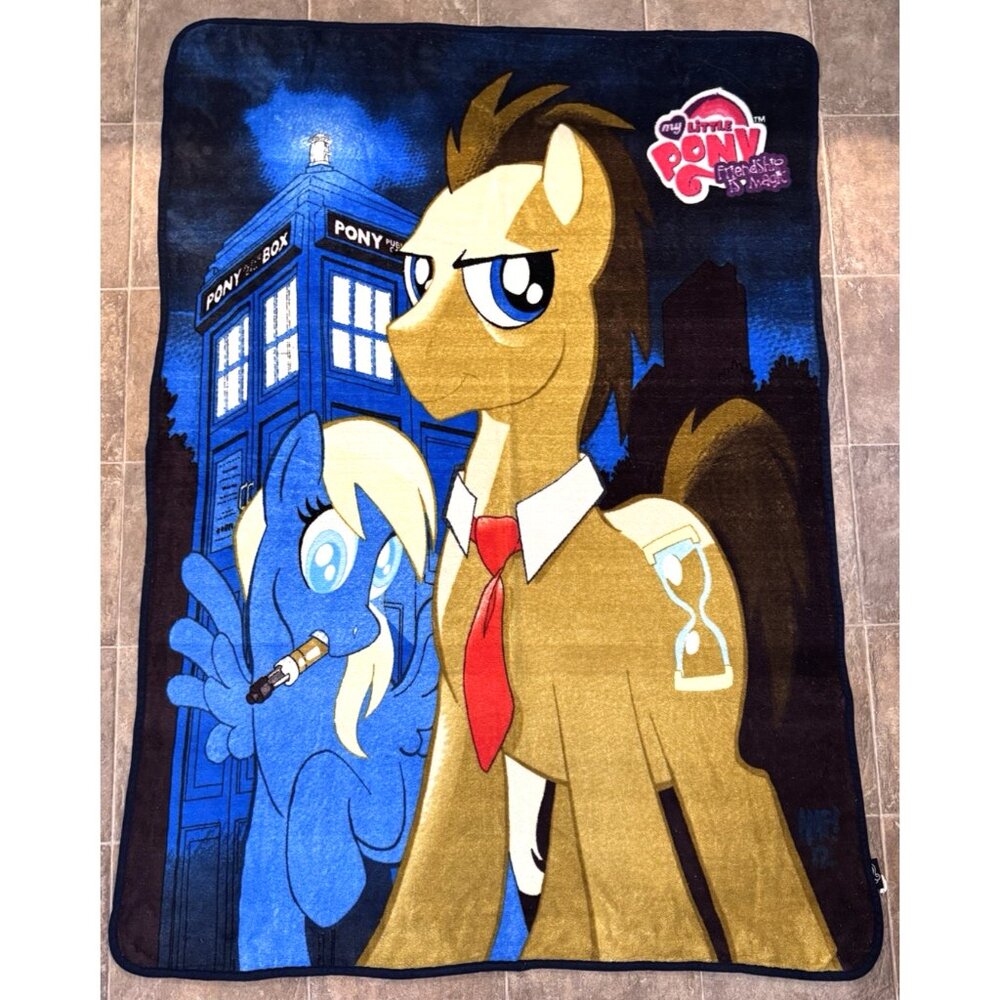 My Little Pony Dr Whooves Blanket Doctor Who Tardis Friendship is Magic 64"x45"